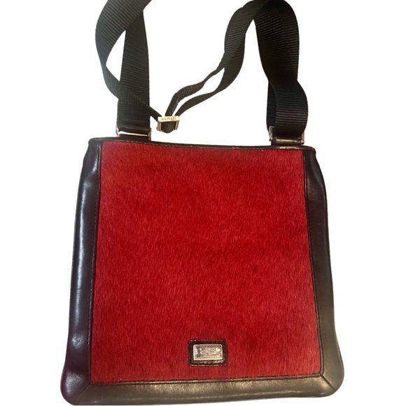 Brighton Handbags - ✨ Rare Find! Brighton Red Calf Hair & Leather Messenger ✨